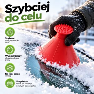 FrostGo - Stożkowa Skrobaczka do Lodu, Szronu i Śniegu 2w1